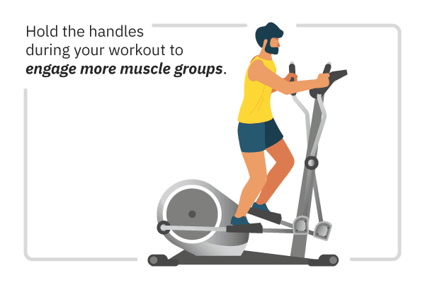 infographic of muscle groups worked on elliptical machine